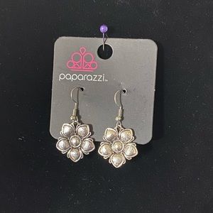 Silver flower earrings